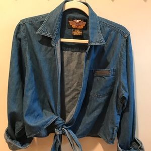 HARLEY DAVIDSON Jean wrap shirt 🔥